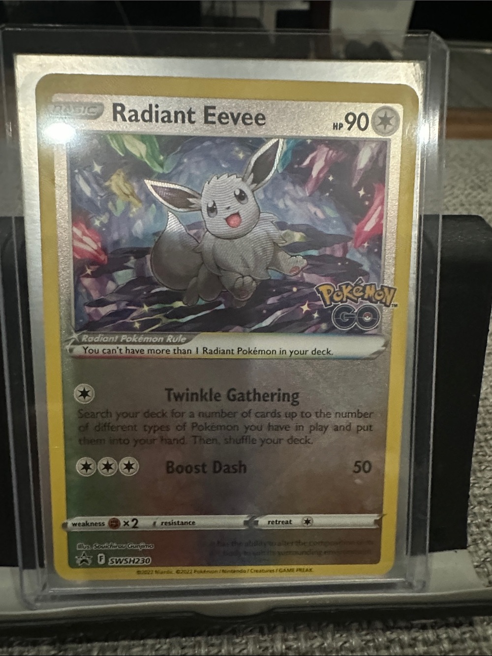 Pokemon Radiant Eevee Gold Yellow Card